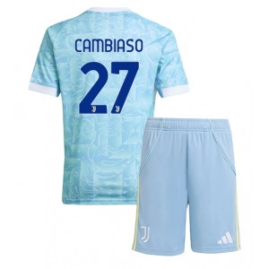 Fotbalové Dres Juventus Andrea Cambiaso #27 Dětské Venkovní Oblečení 2025-26 Krátký Rukáv (+ trenýrky)